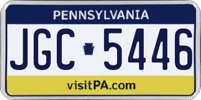 PA license plate JGC5446