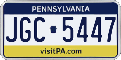 PA license plate JGC5447