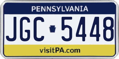 PA license plate JGC5448