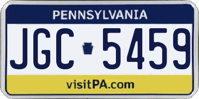 PA license plate JGC5459