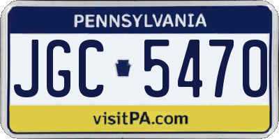PA license plate JGC5470