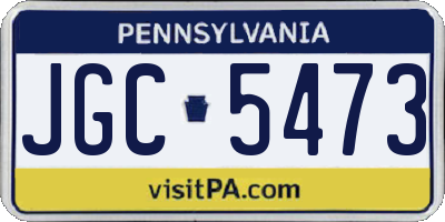PA license plate JGC5473
