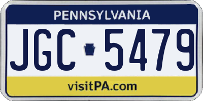 PA license plate JGC5479