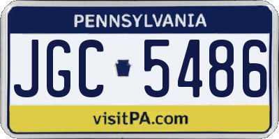 PA license plate JGC5486