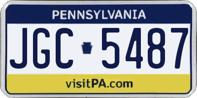 PA license plate JGC5487