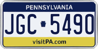 PA license plate JGC5490