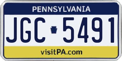 PA license plate JGC5491