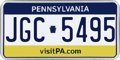 PA license plate JGC5495