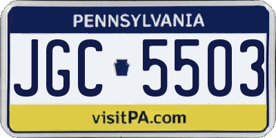 PA license plate JGC5503