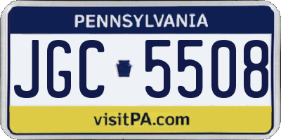 PA license plate JGC5508