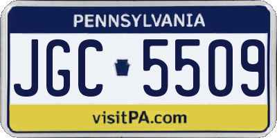 PA license plate JGC5509