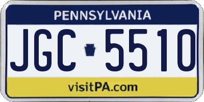 PA license plate JGC5510