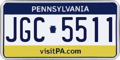 PA license plate JGC5511