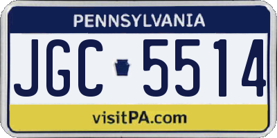PA license plate JGC5514