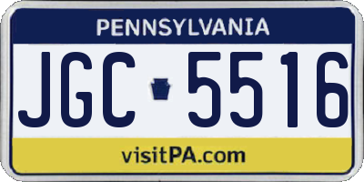 PA license plate JGC5516