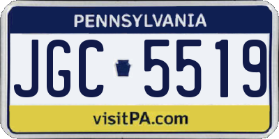 PA license plate JGC5519