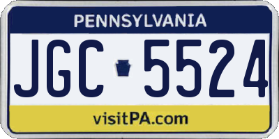 PA license plate JGC5524
