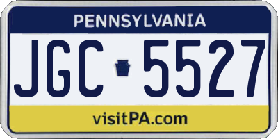 PA license plate JGC5527