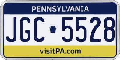 PA license plate JGC5528