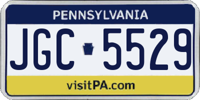 PA license plate JGC5529