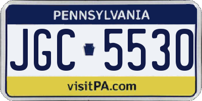 PA license plate JGC5530