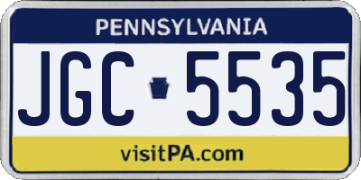 PA license plate JGC5535