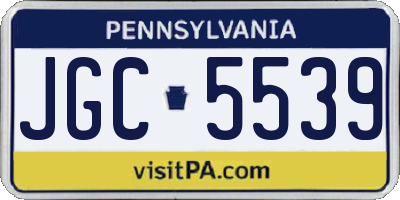 PA license plate JGC5539