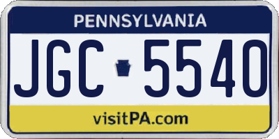 PA license plate JGC5540