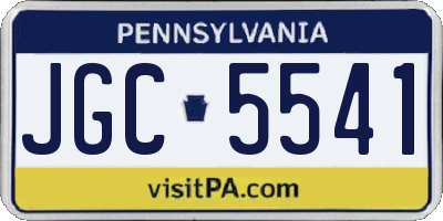 PA license plate JGC5541