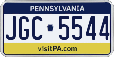 PA license plate JGC5544