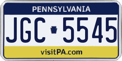 PA license plate JGC5545