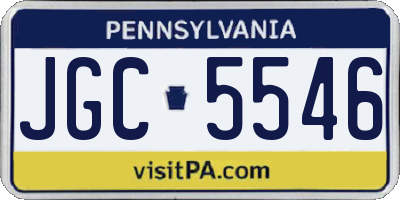 PA license plate JGC5546