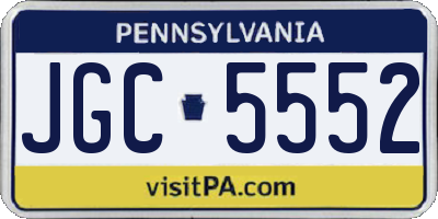 PA license plate JGC5552