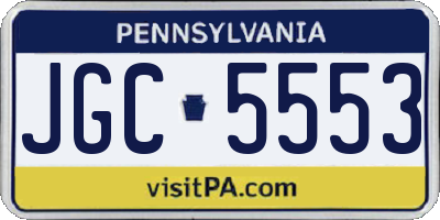 PA license plate JGC5553