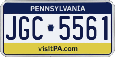 PA license plate JGC5561