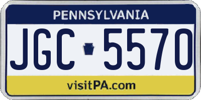 PA license plate JGC5570