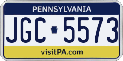 PA license plate JGC5573