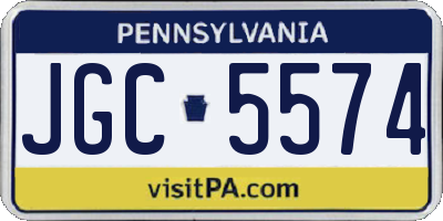PA license plate JGC5574