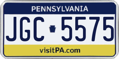 PA license plate JGC5575