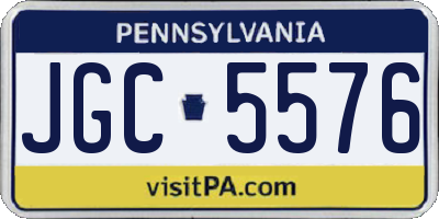 PA license plate JGC5576