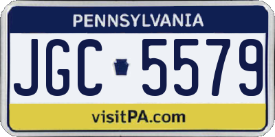 PA license plate JGC5579