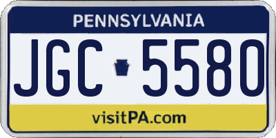 PA license plate JGC5580