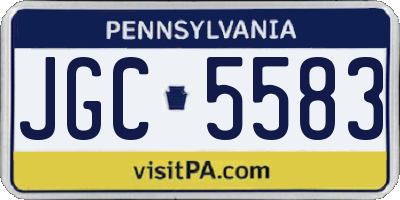 PA license plate JGC5583