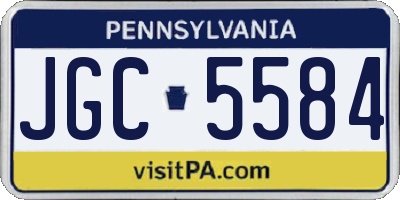 PA license plate JGC5584