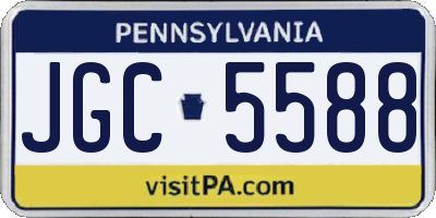 PA license plate JGC5588
