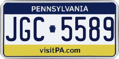 PA license plate JGC5589
