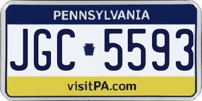 PA license plate JGC5593