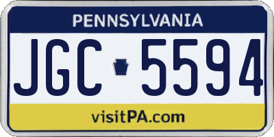 PA license plate JGC5594