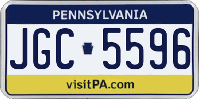 PA license plate JGC5596