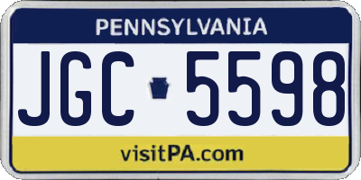 PA license plate JGC5598